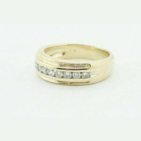 Estate Diamond Ring 14k Yellow Gold Size 8.5 Discount Fine J - Picture 1 of 5